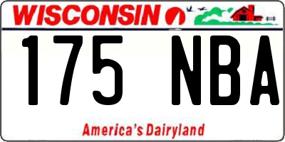 WI license plate 175NBA