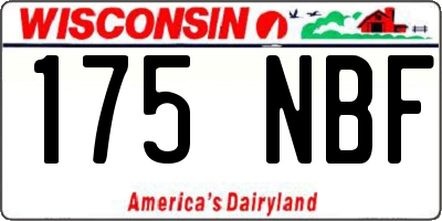 WI license plate 175NBF