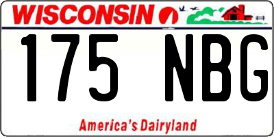WI license plate 175NBG