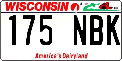 WI license plate 175NBK