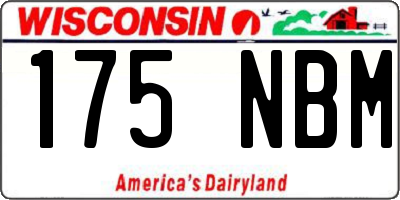 WI license plate 175NBM