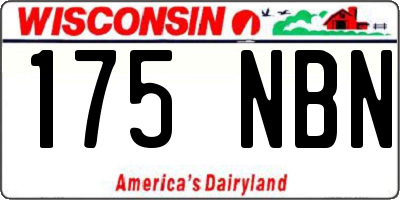 WI license plate 175NBN
