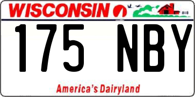 WI license plate 175NBY