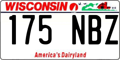 WI license plate 175NBZ
