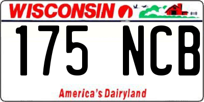 WI license plate 175NCB