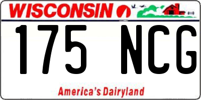 WI license plate 175NCG