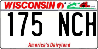 WI license plate 175NCH