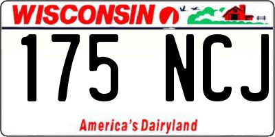 WI license plate 175NCJ