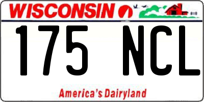 WI license plate 175NCL