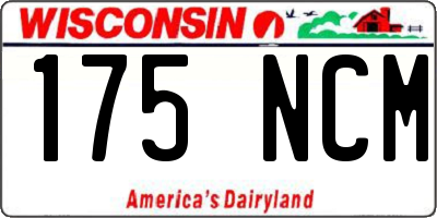 WI license plate 175NCM