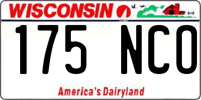 WI license plate 175NCO