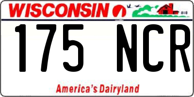 WI license plate 175NCR