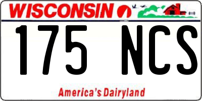 WI license plate 175NCS