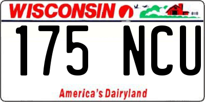 WI license plate 175NCU