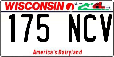 WI license plate 175NCV