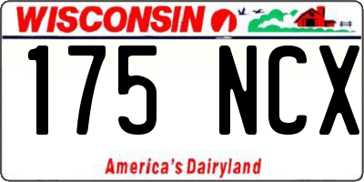 WI license plate 175NCX