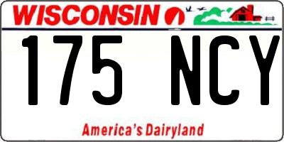 WI license plate 175NCY