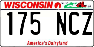 WI license plate 175NCZ
