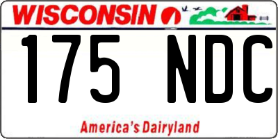 WI license plate 175NDC