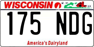 WI license plate 175NDG