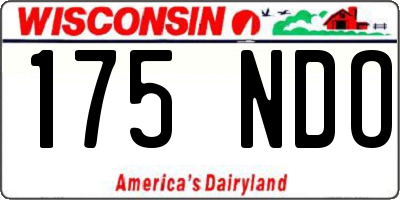 WI license plate 175NDO