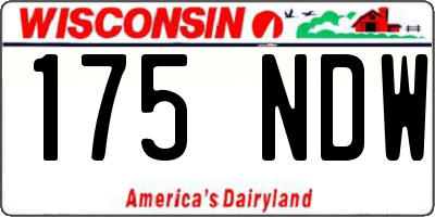 WI license plate 175NDW