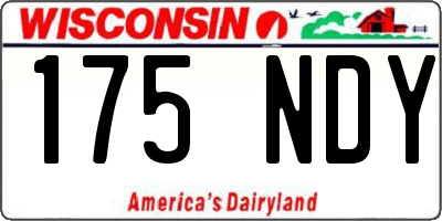 WI license plate 175NDY