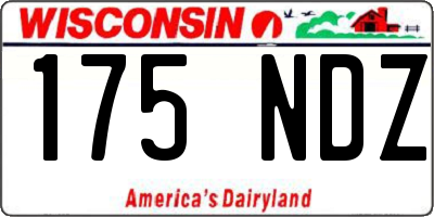 WI license plate 175NDZ