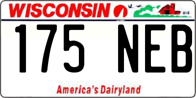 WI license plate 175NEB