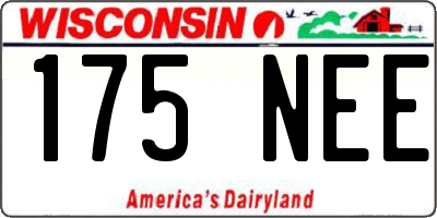 WI license plate 175NEE