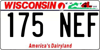 WI license plate 175NEF