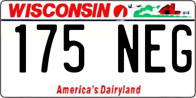 WI license plate 175NEG