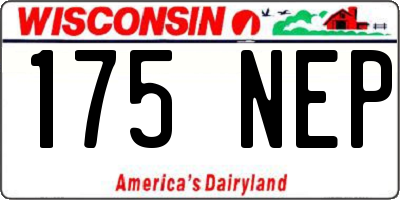 WI license plate 175NEP