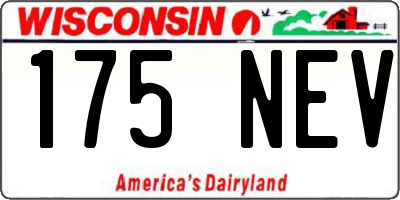WI license plate 175NEV