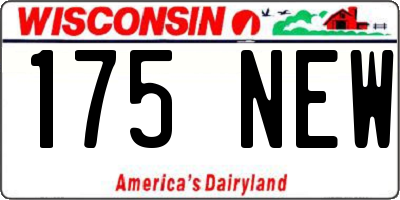 WI license plate 175NEW