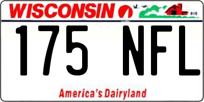 WI license plate 175NFL