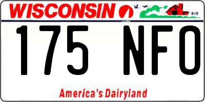 WI license plate 175NFO