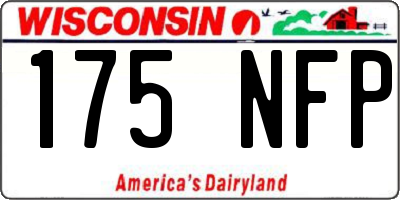 WI license plate 175NFP