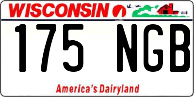 WI license plate 175NGB
