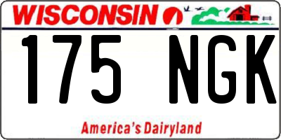 WI license plate 175NGK