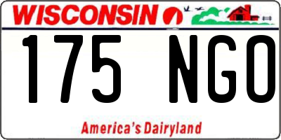WI license plate 175NGO