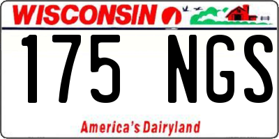 WI license plate 175NGS