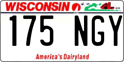 WI license plate 175NGY