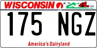 WI license plate 175NGZ