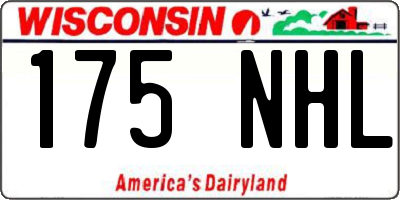 WI license plate 175NHL