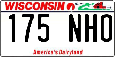 WI license plate 175NHO