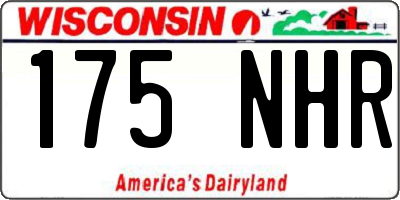 WI license plate 175NHR