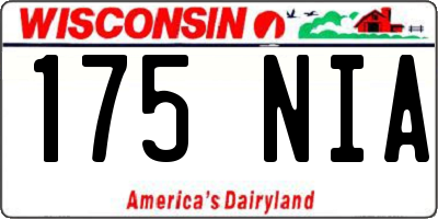 WI license plate 175NIA