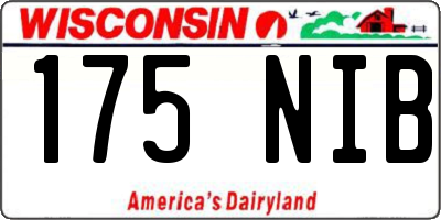 WI license plate 175NIB