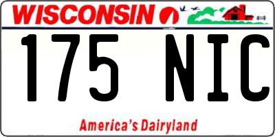 WI license plate 175NIC